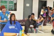 Mothers get free beauty care, among many other maternal care services, during the 1st Provincial Safe Motherhood Day at the Davao del Norte Sports and Tourism Complex in Mankilam, Tagum City